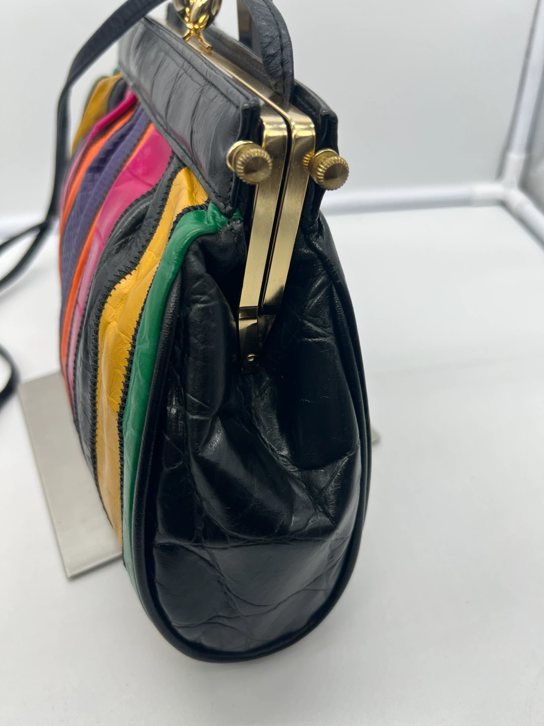 Z.K. LEATHER GOODS VINTAGE Multicolor BlackLeather Crossbody Bag - photo 3