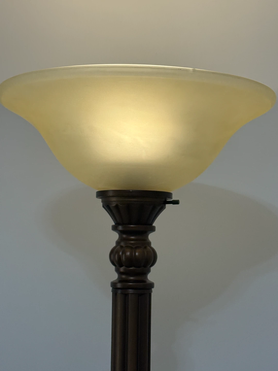 Bronze Torchiere Floor Lamp with Frosted Glass Shade
