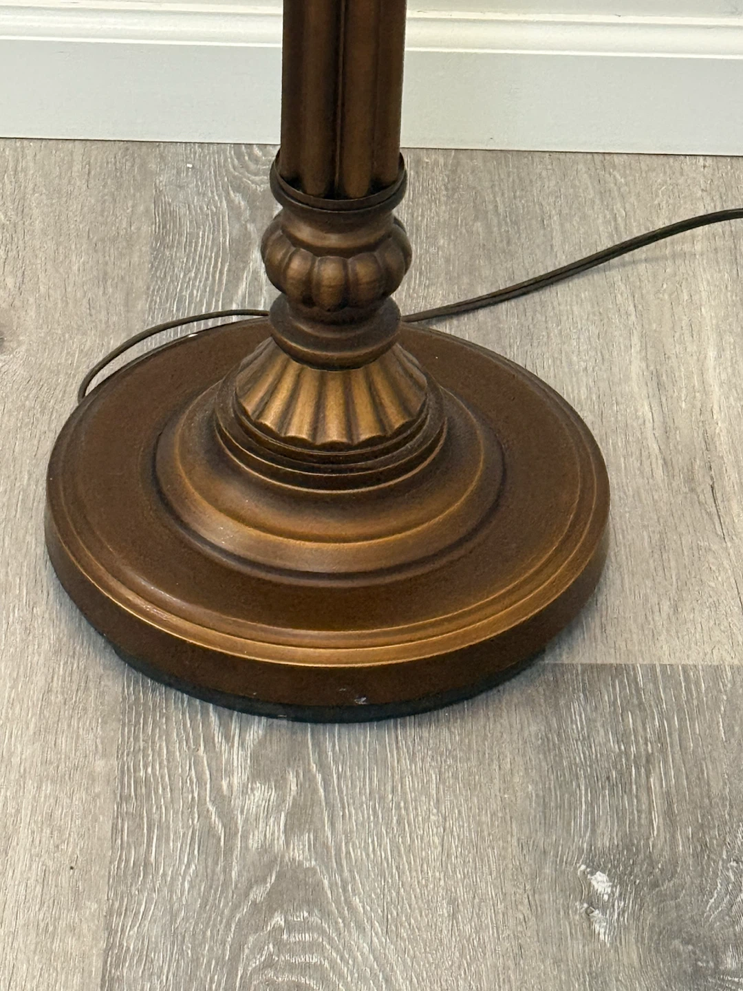Bronze Torchiere Floor Lamp with Frosted Glass Shade - photo 4