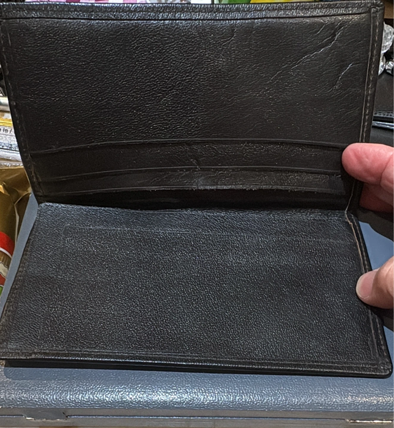 Leather Bifold Wallet with sealskin fur Inlay - photo 2