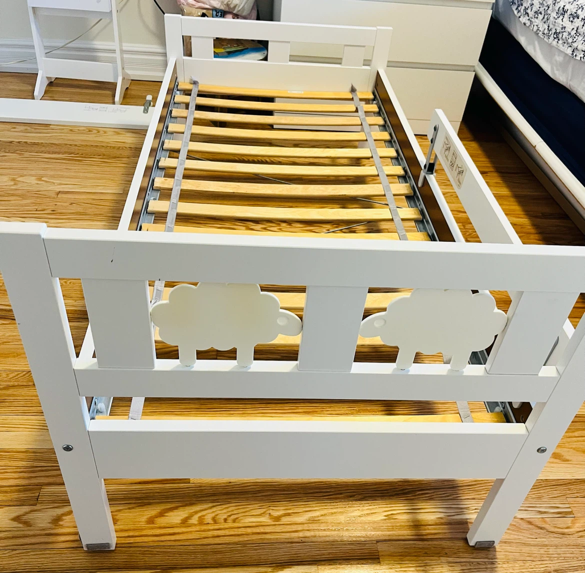 White Toddler Bed Frame with mattress - photo 2