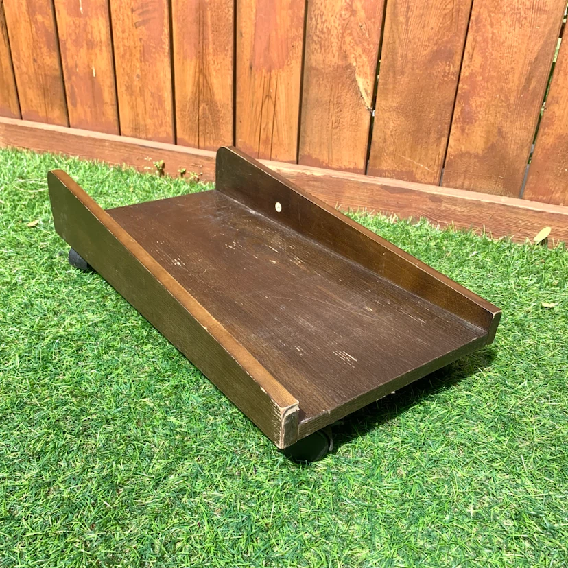 Wood Plant Stand Rolling Plant Caddy Planter Stand With Wheels - photo 2