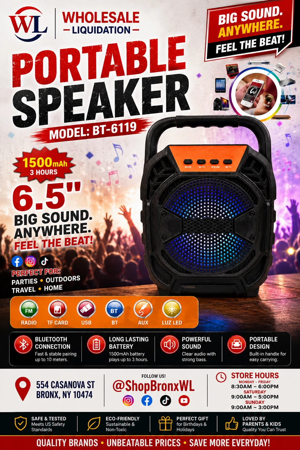 Portable Speaker Model: BT-6119