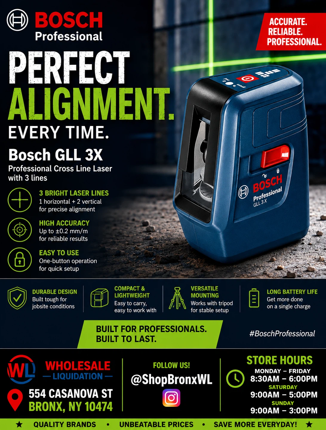 Bosch GLL 3X Professional Cross Line Laser
