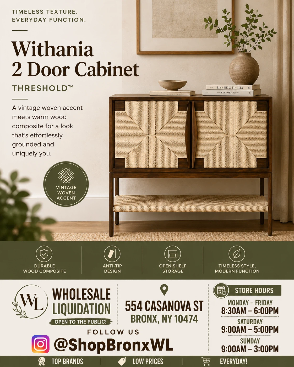 Threshold Withania 2 Door Cabinet
