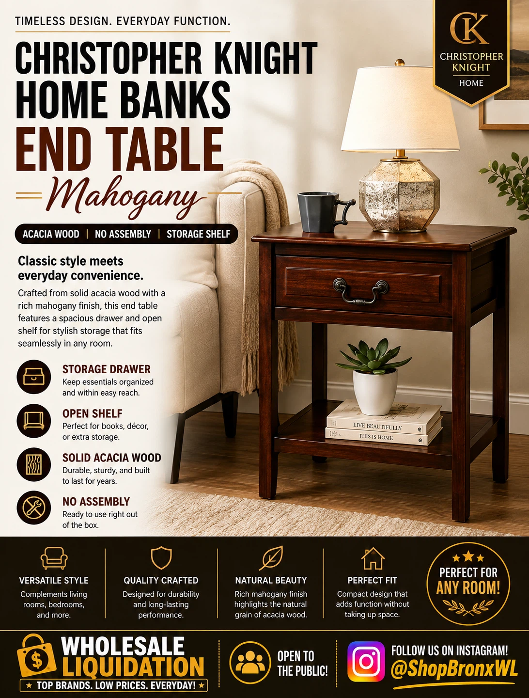 Christopher Knight Home Banks End Table - Mahogany