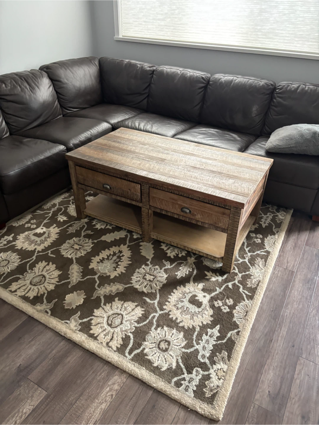 Wooden Coffee Table with Drawers