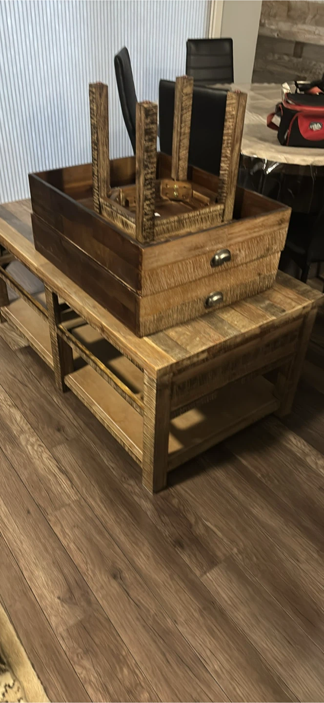 Wooden Coffee Table with Drawers - photo 3