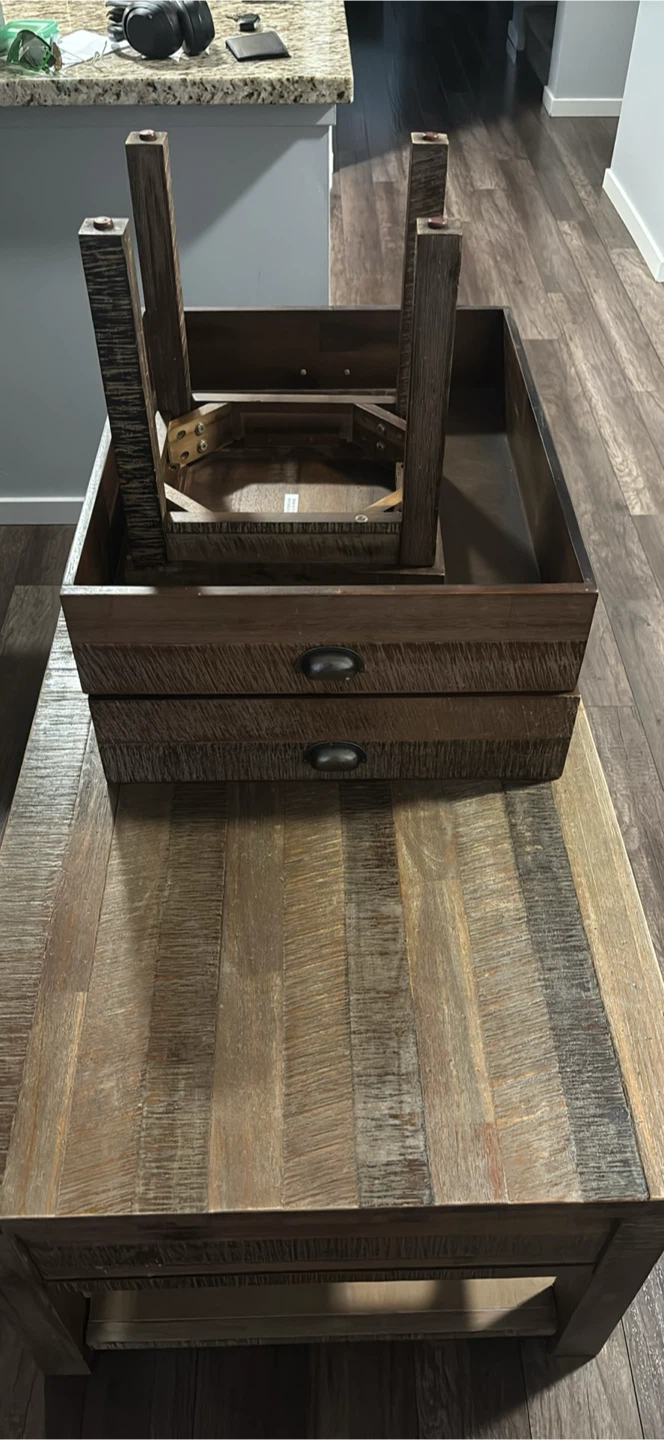 Wooden Coffee Table with Drawers - photo 4