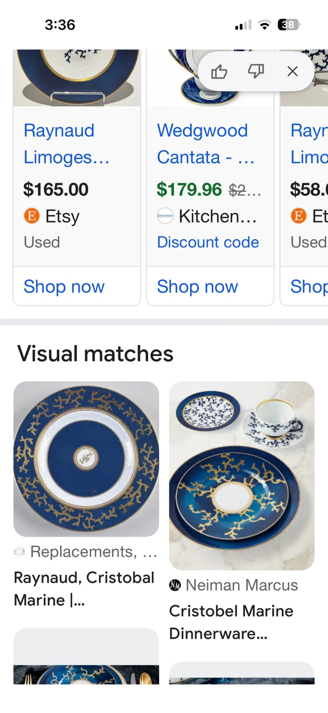 Raynaud Limoges Cristobal Marine Plates (Set of 6) - photo 4