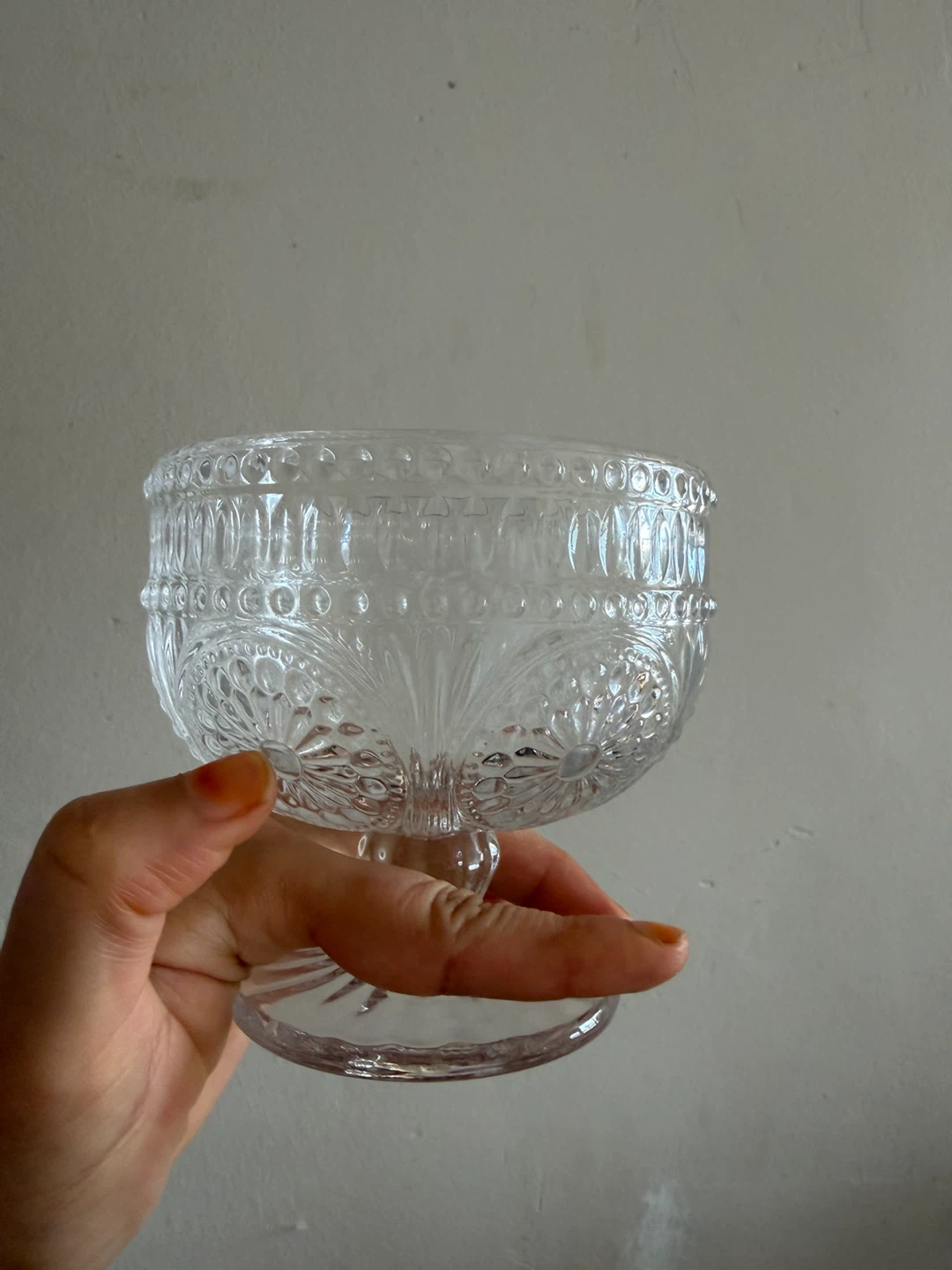 Set of 2 clear glass dessert bowls
