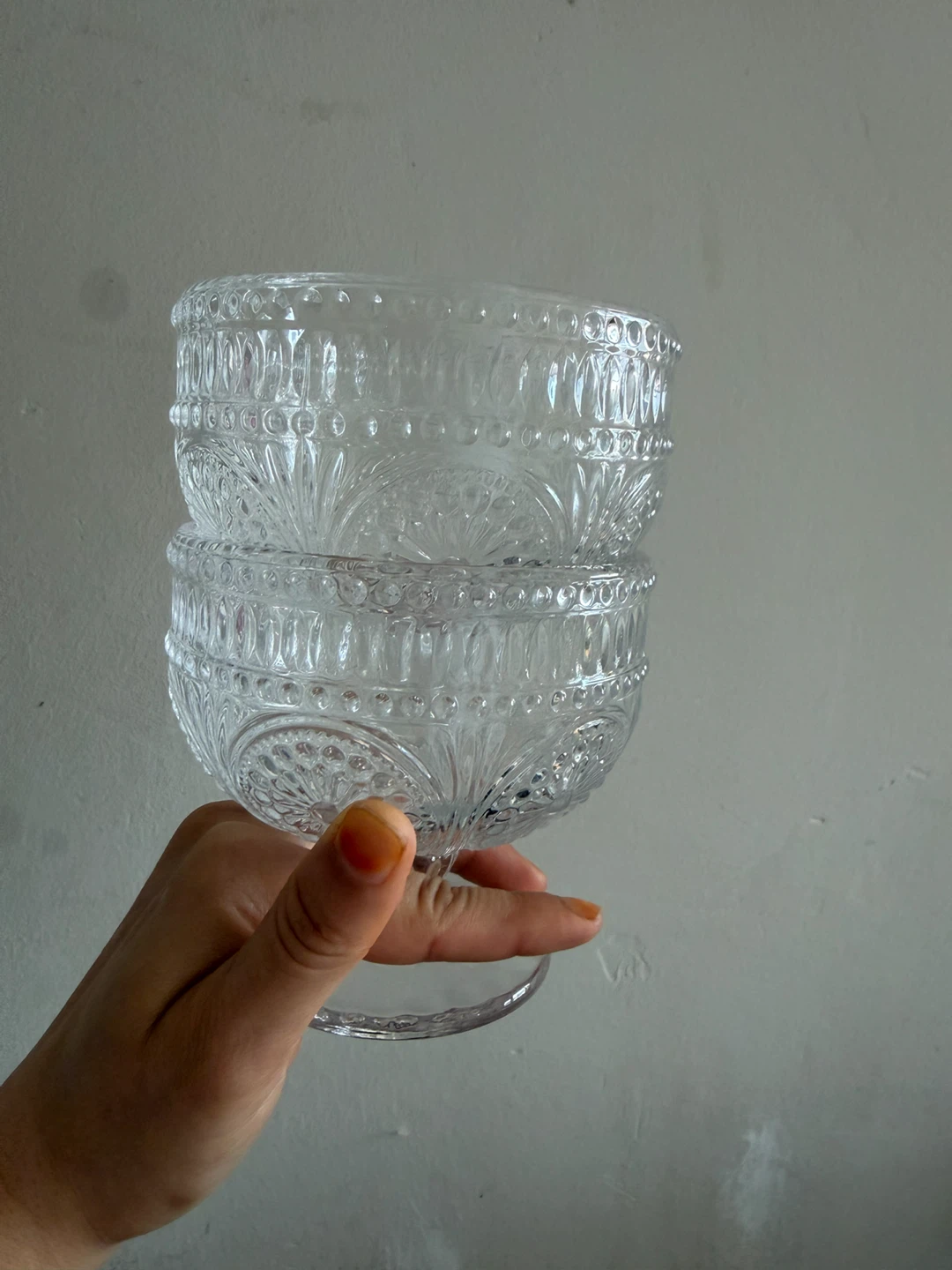 Set of 2 clear glass dessert bowls - photo 2
