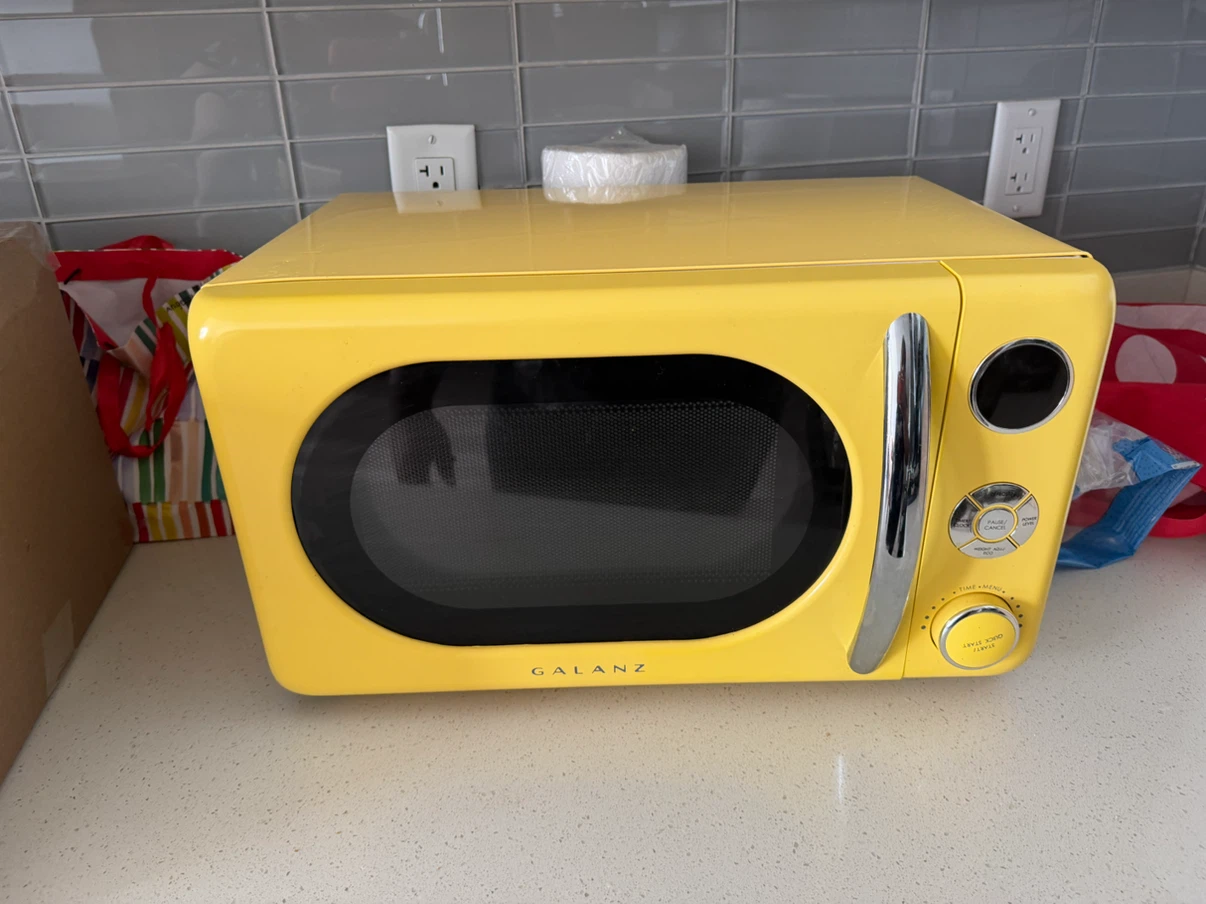 Yellow Galanz Retro Microwave