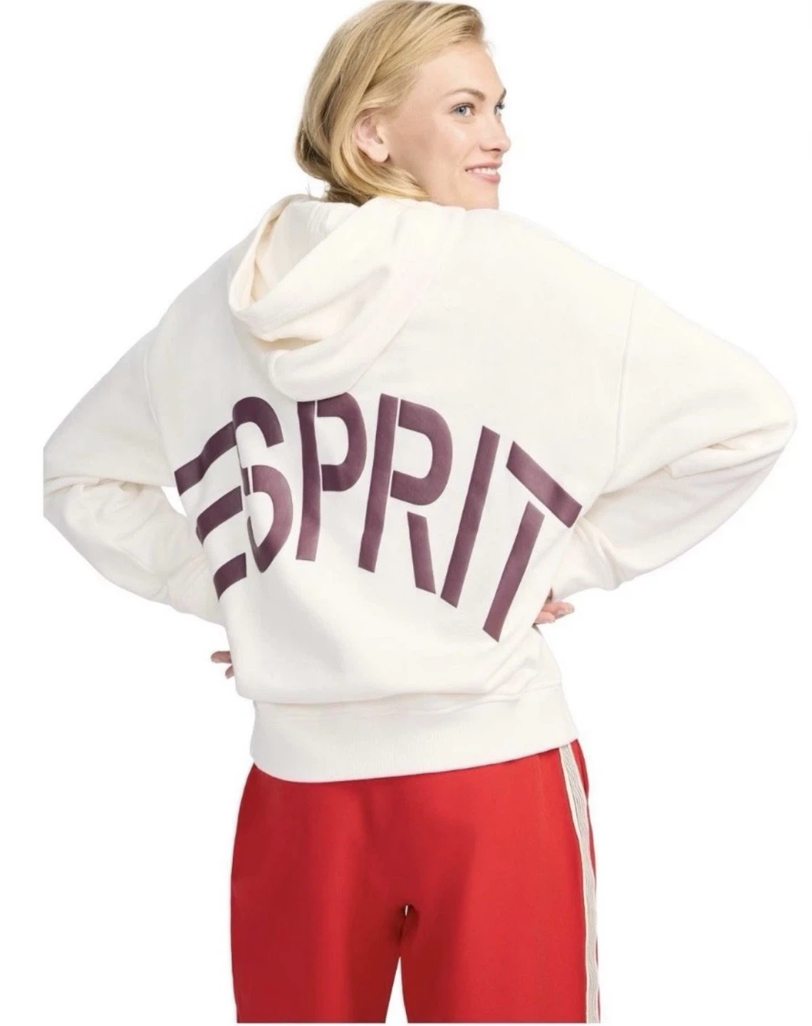 ESPRIT Women’s Oversized Logo Hoodie, Retro 80s Viral - Size XS