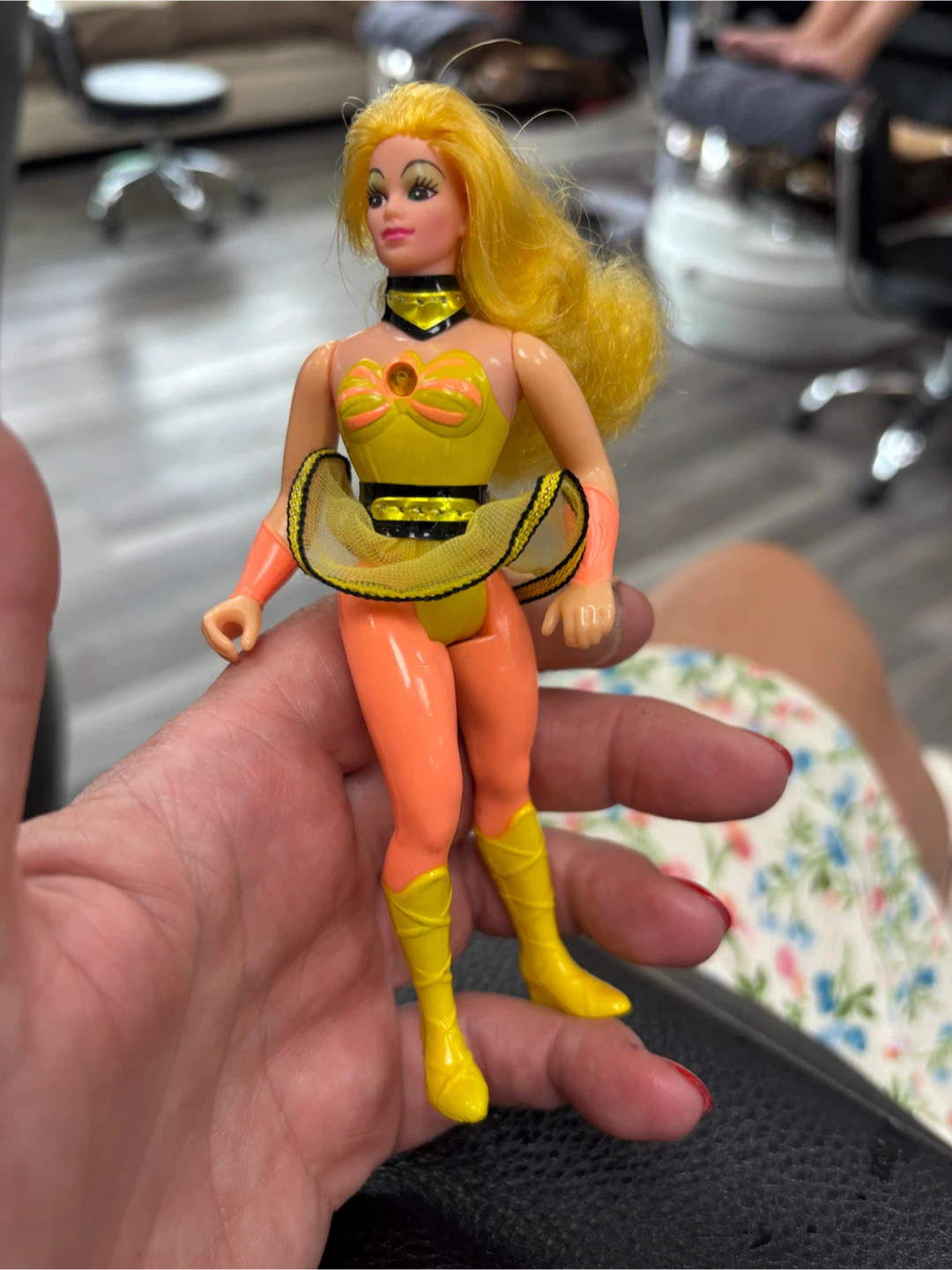 Vintage Yellow and Orange She-ra  Action Figure Doll