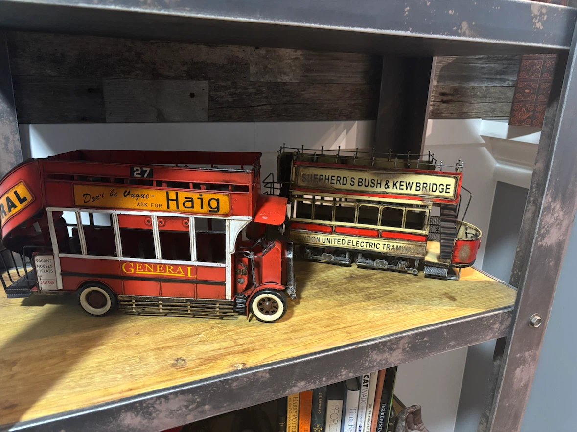 Vintage British Metal Double-Decker Bus & Tram Models