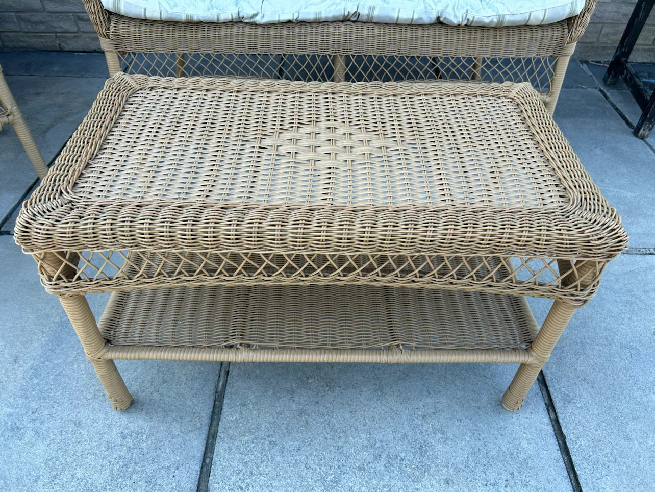 Wicker Loveseat, Chair and Table - photo 2