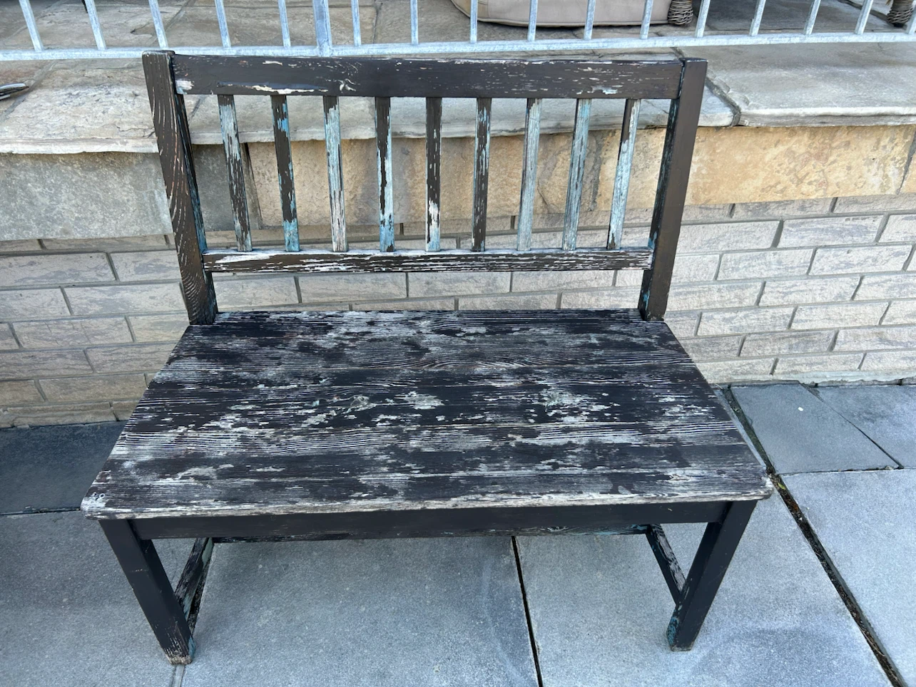 Black Wooden Chairs, Bench and Table with Glass Top - photo 4