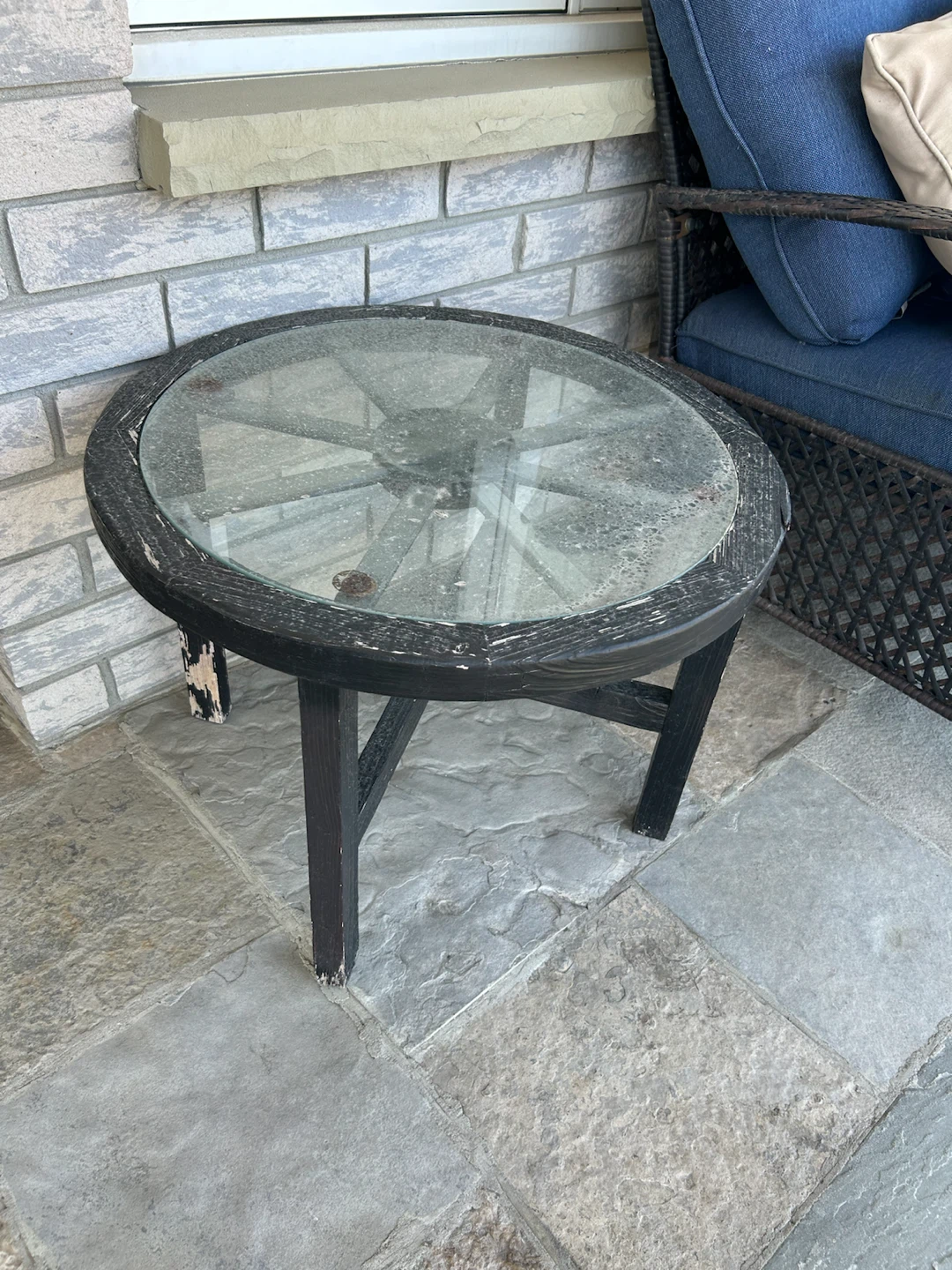 Black Wooden Chairs, Bench and Table with Glass Top - photo 5