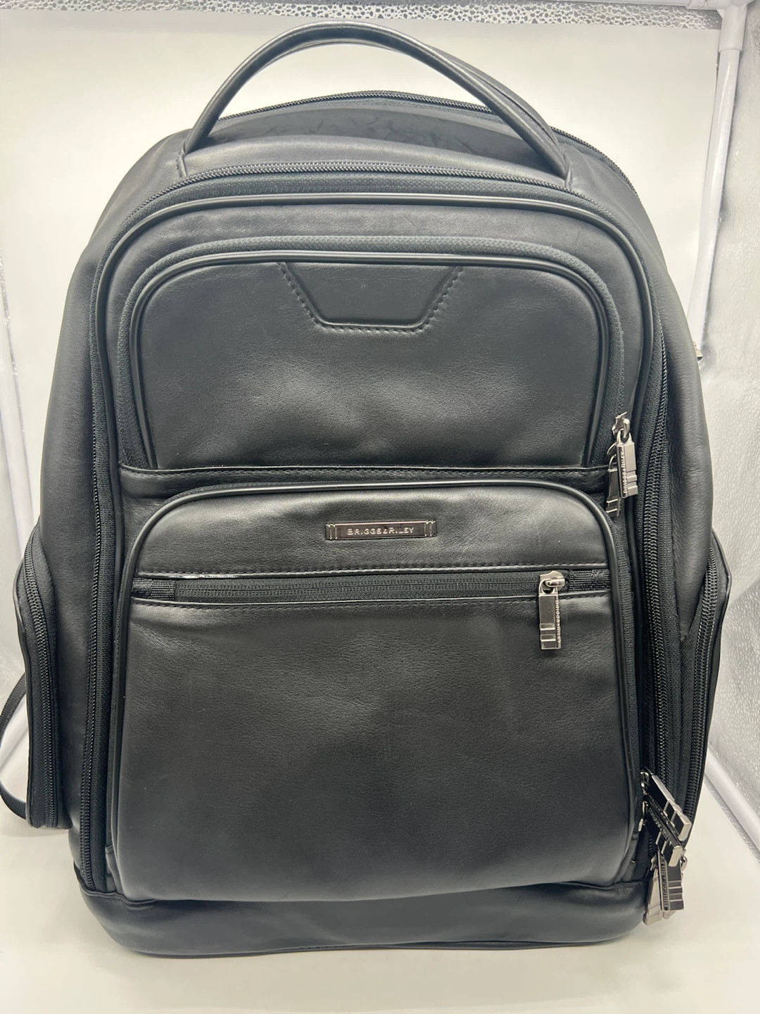 Briggs & Riley Black Leather Backpack