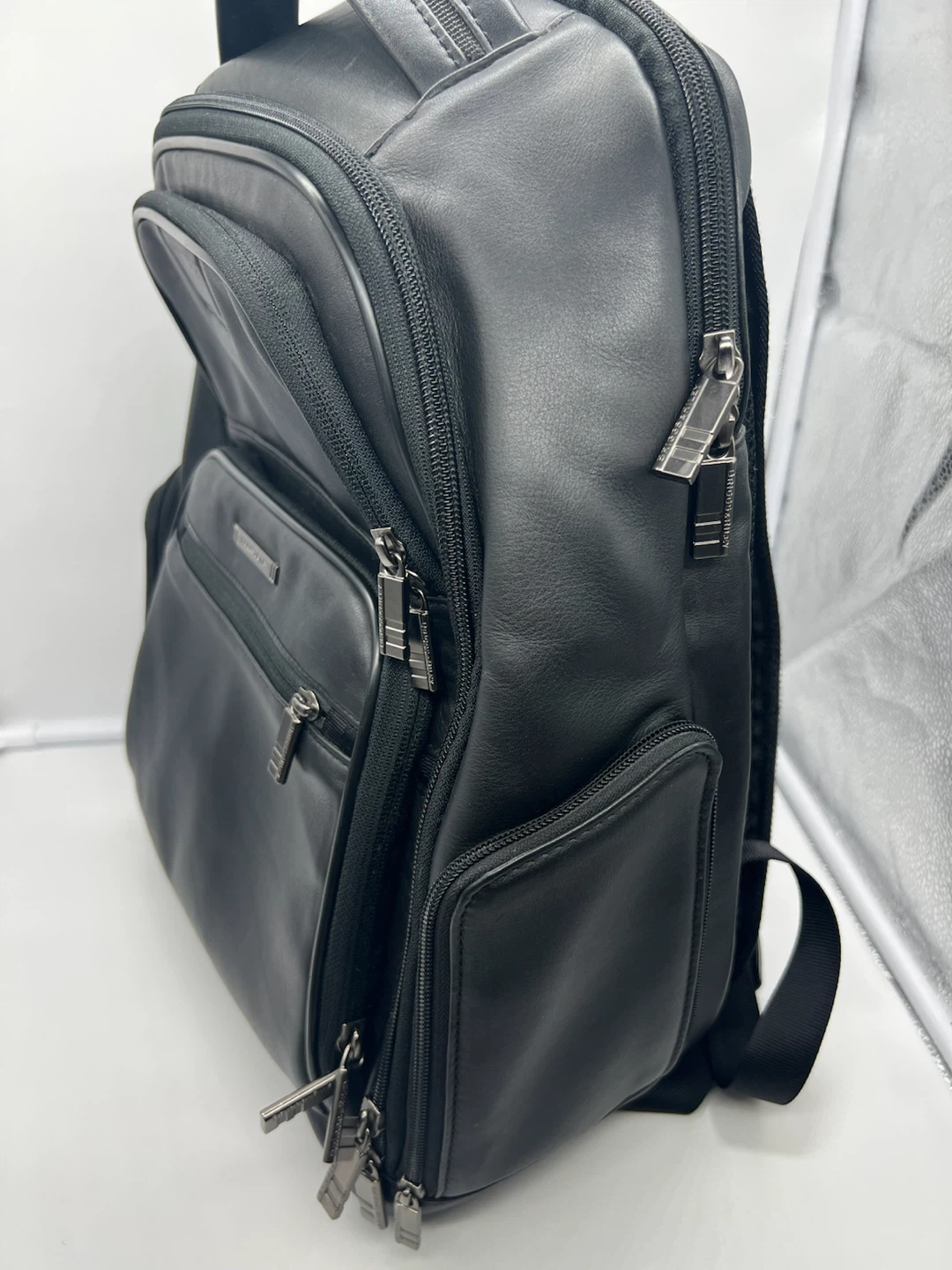 Briggs & Riley Black Leather Backpack - photo 5