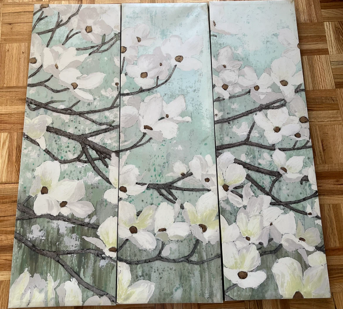 Triptych White Magnolia Wall Art