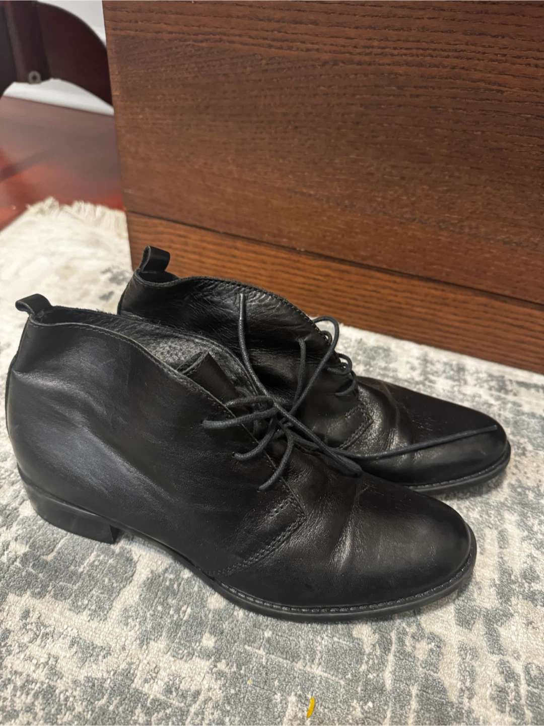 Black Leather Ankle Boots( women) - photo 2