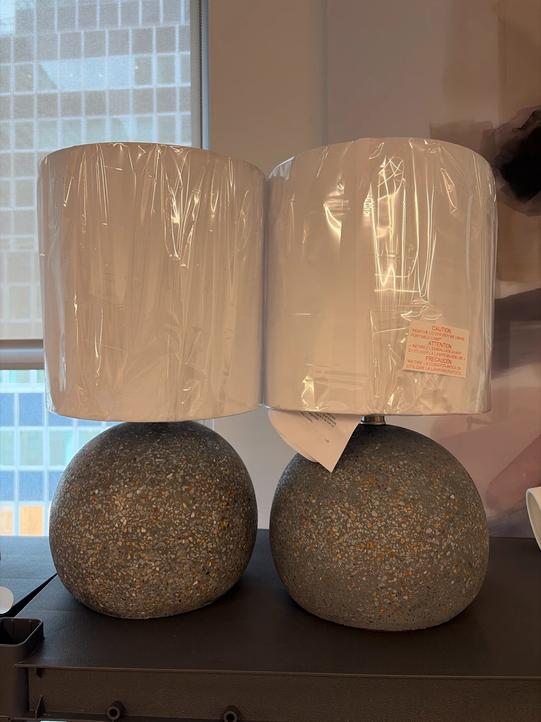 Terrazzo Sphere Table Lamps (Pair) 2x