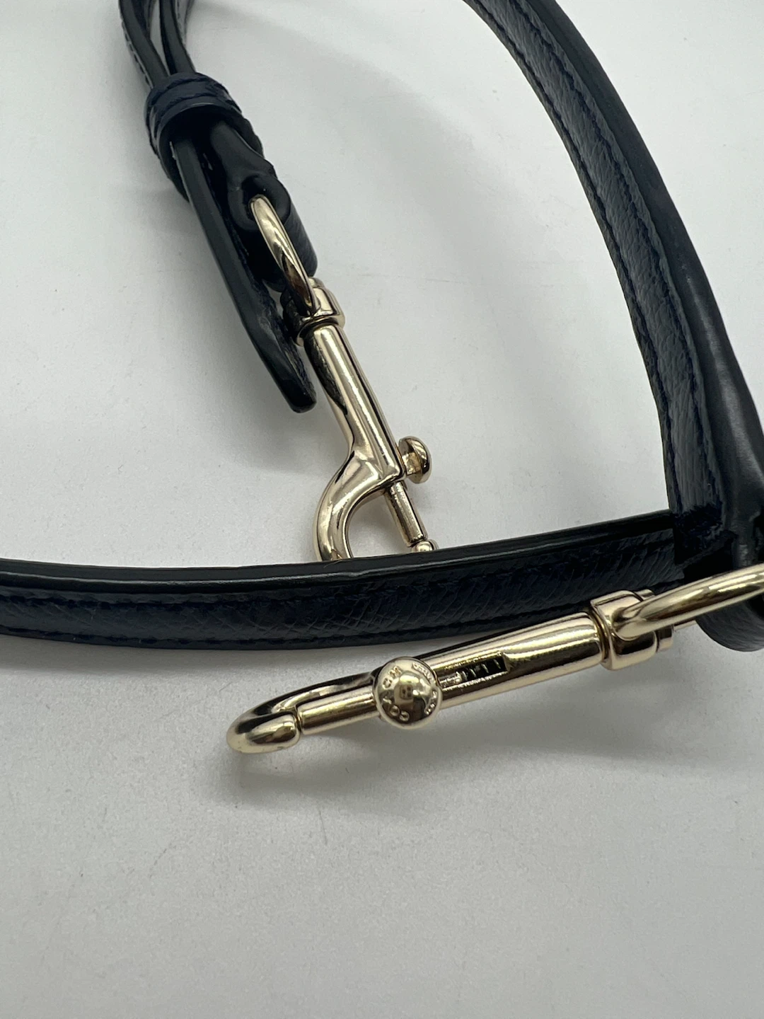 New Coach Dark Blue Leather Bag Replacement Strap - photo 3
