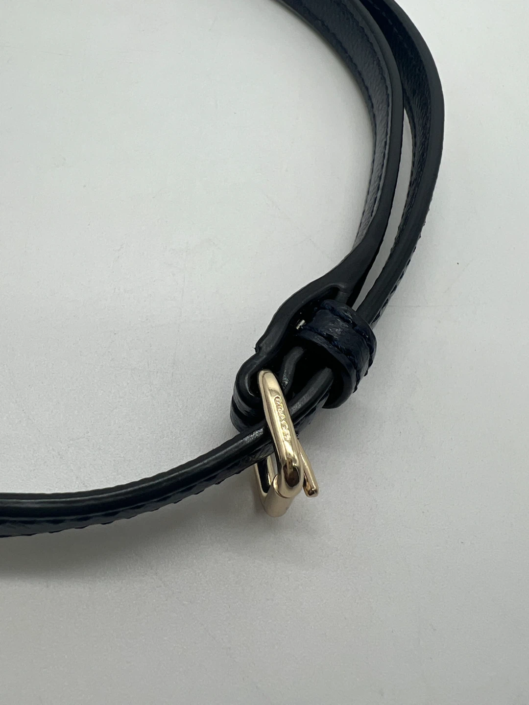 New Coach Dark Blue Leather Bag Replacement Strap - photo 4