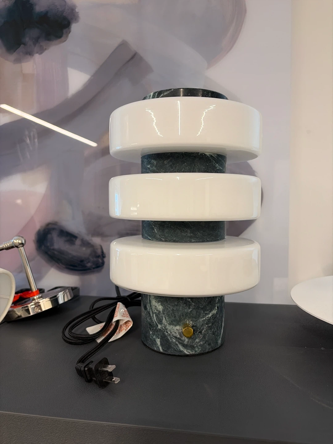 Marble and Ceramic Table Lamp