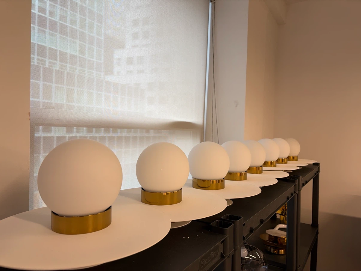 Modern Sphere Table Lamp with Gold Base 8x