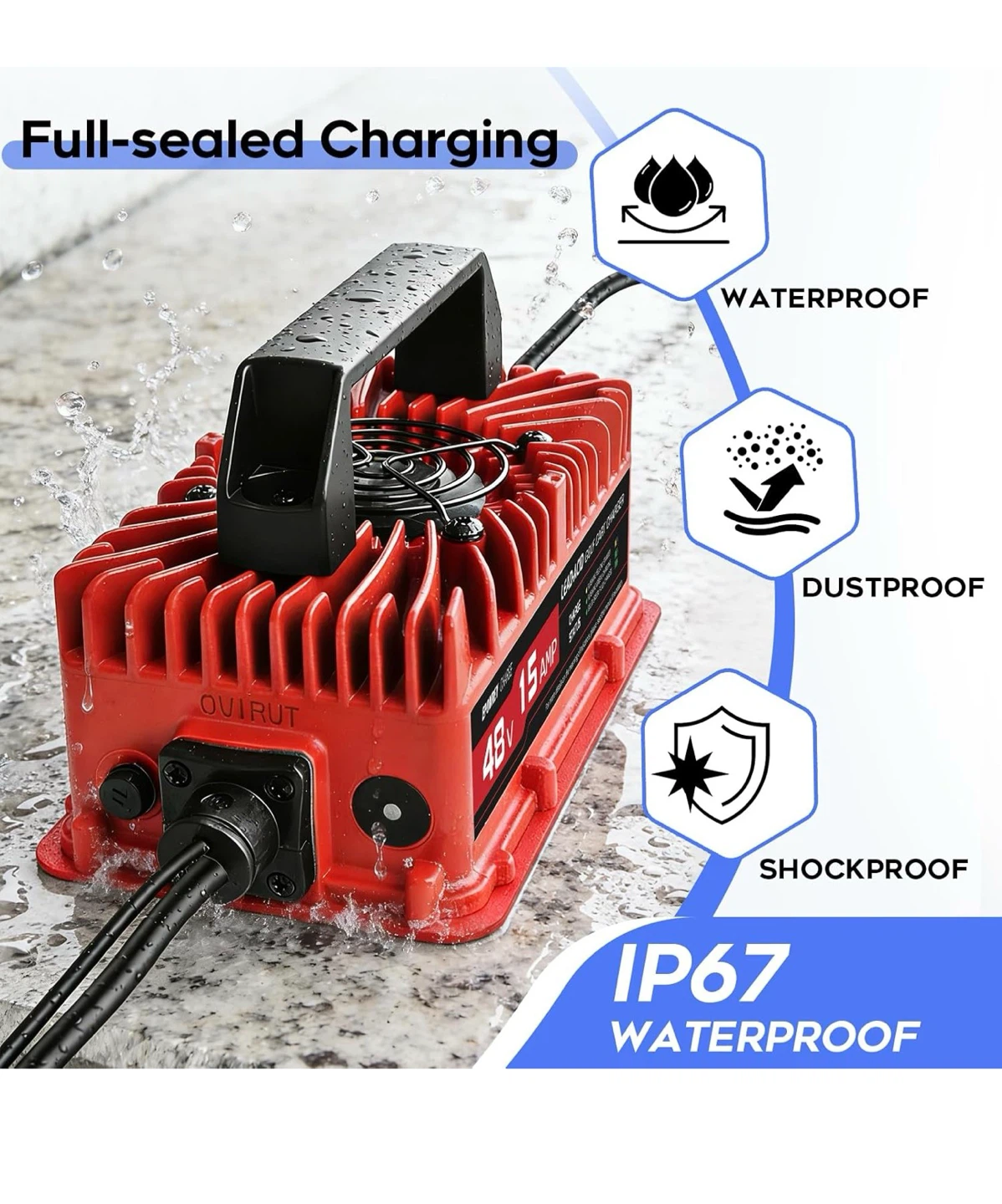 EPOWREY 15 Amp 48 Volt Golf Cart Battery Charger E15 - photo 3