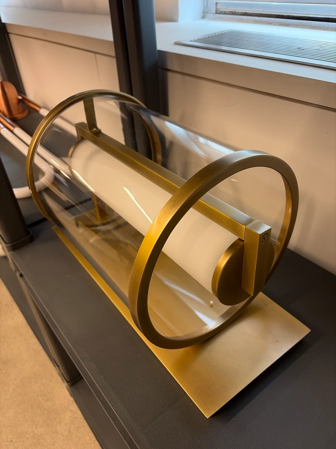 Modern Gold and Glass Wall Sconce Light Fixture - photo 2