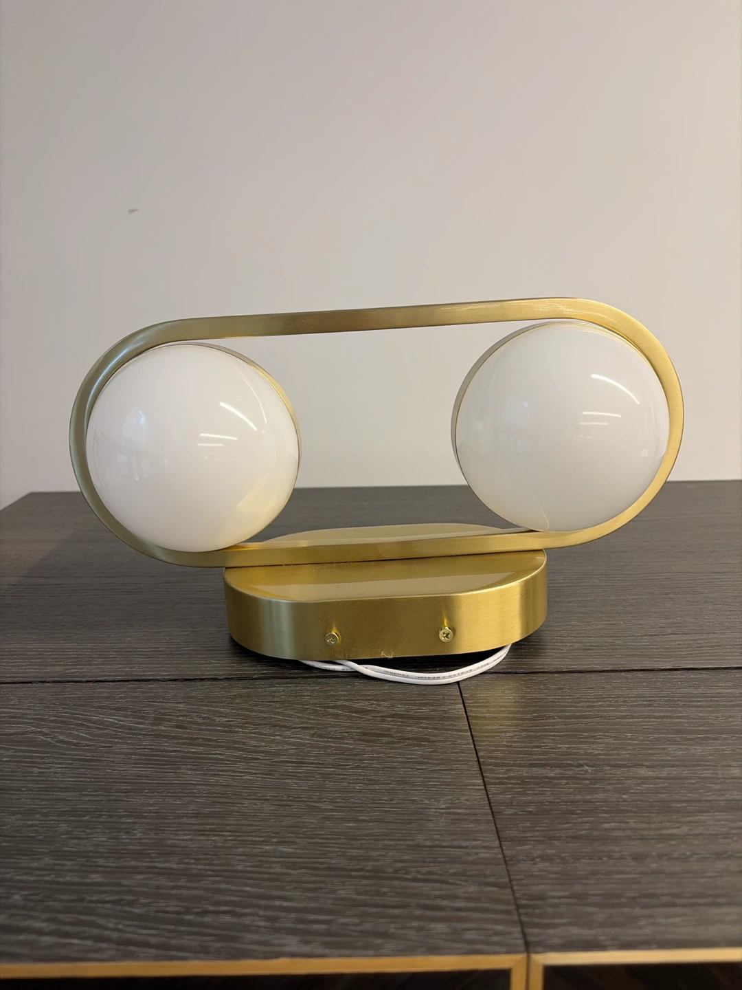 Modern Brass Double Globe Sconce Light Fixture