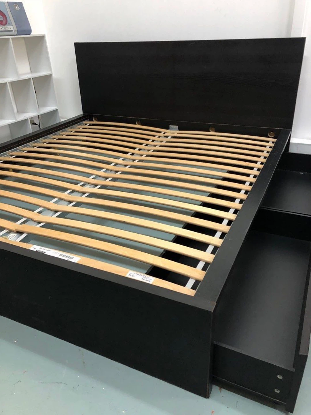 King Size Malm IKEA Bed Frame and 2 Drawers Black Brown