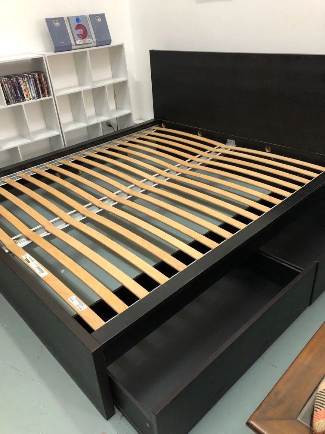 King Size Malm IKEA Bed Frame and 2 Drawers Black Brown - photo 3