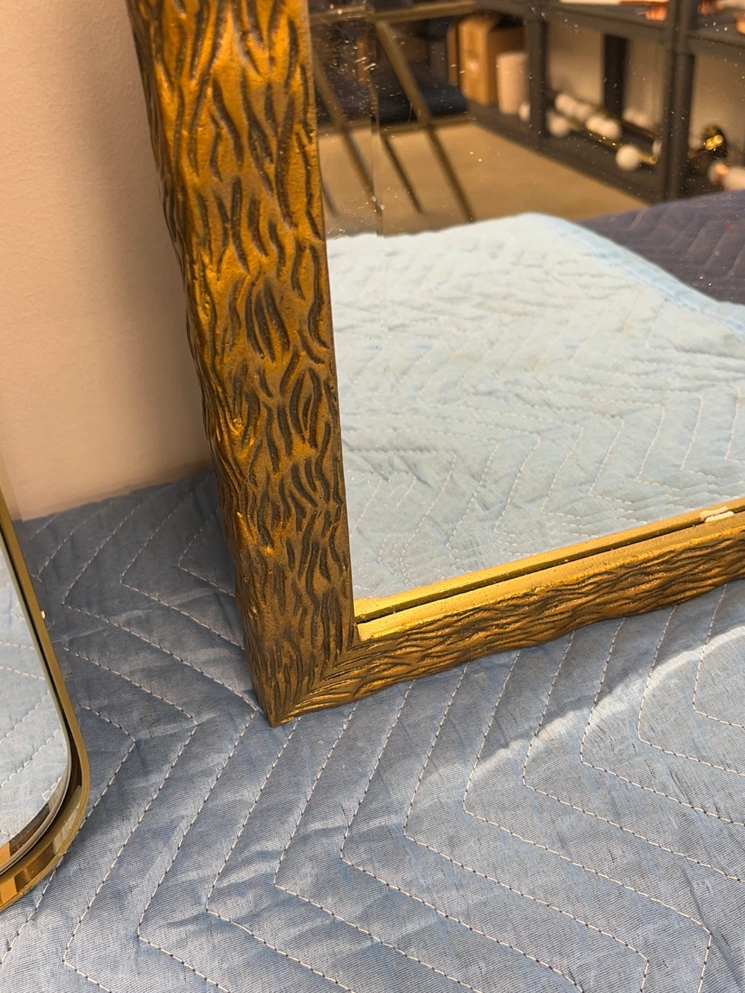 Gold Textured Frame Mirror - photo 2