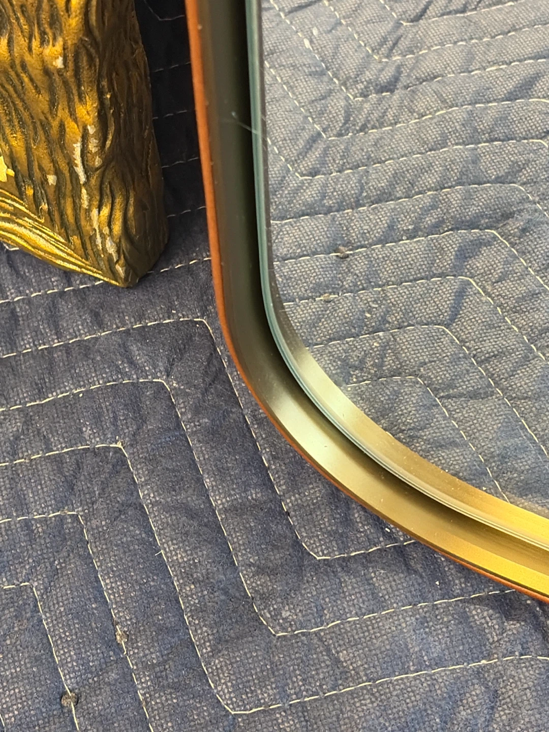 Rectangular Mirror with Brown Leather Trim - photo 3