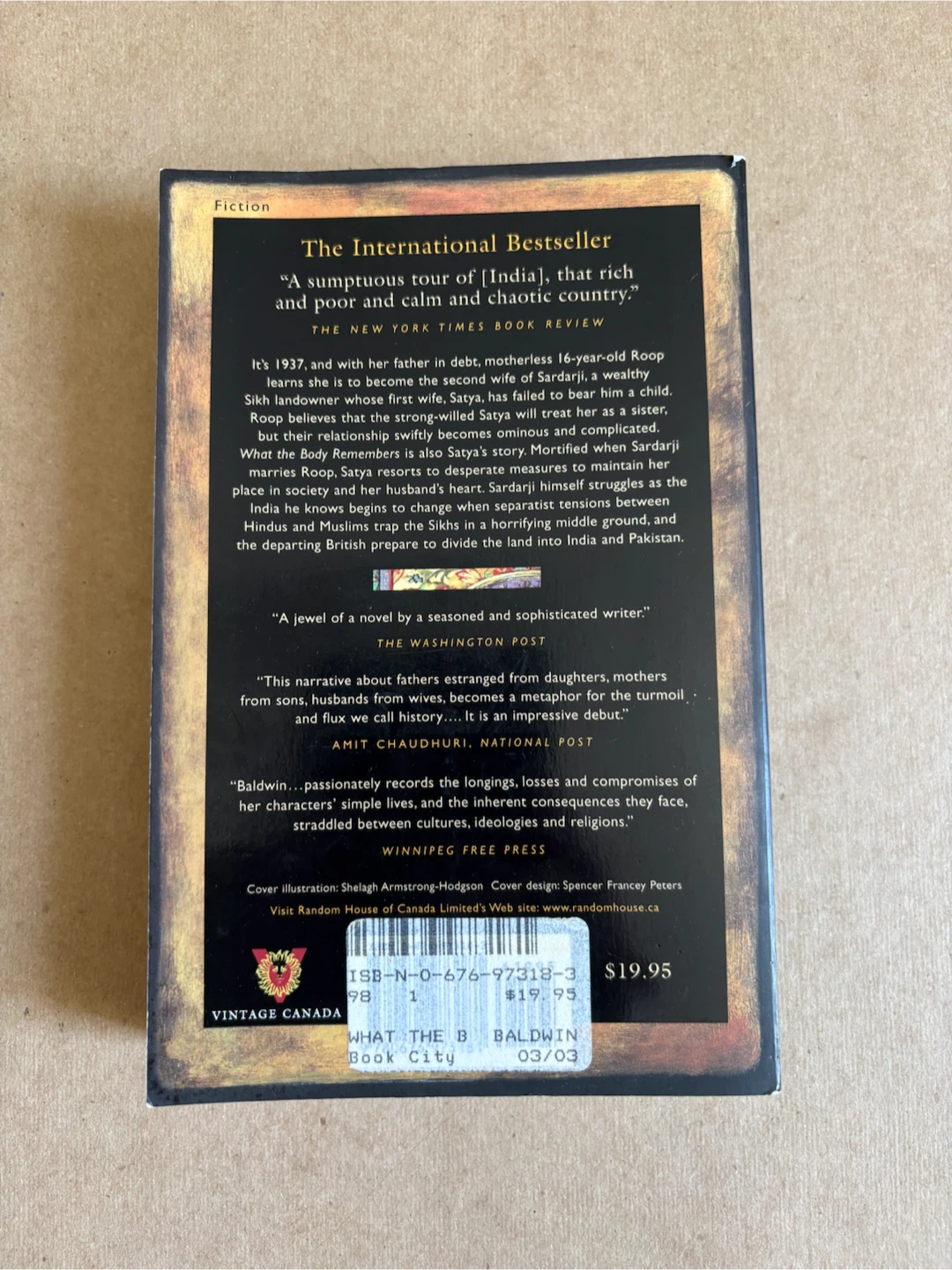 What the Body Remembers by Shauna Singh Baldwin Paperback Book - photo 2