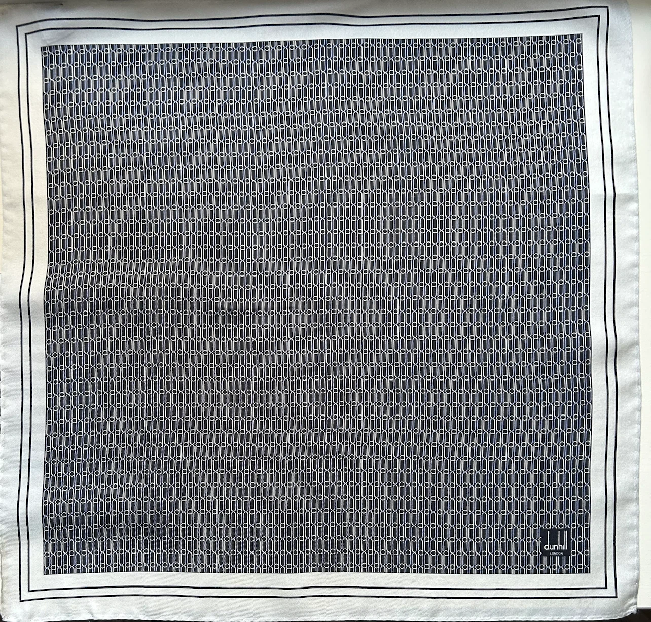 Dunhill London Silk Scarf With A Geometric Pattern Made In Italy - photo 4