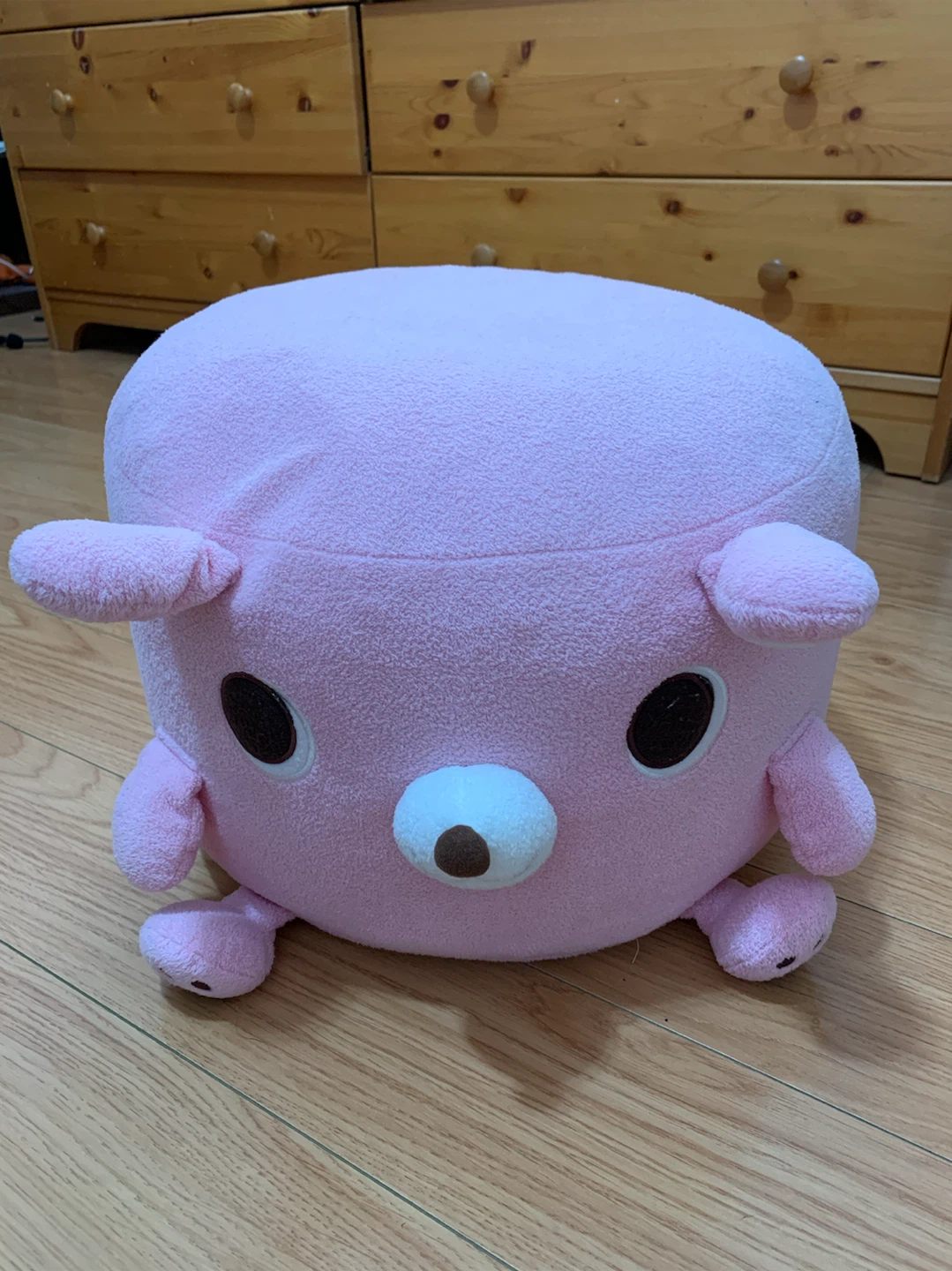 Pink Plush Animal Footrest/Ottoman