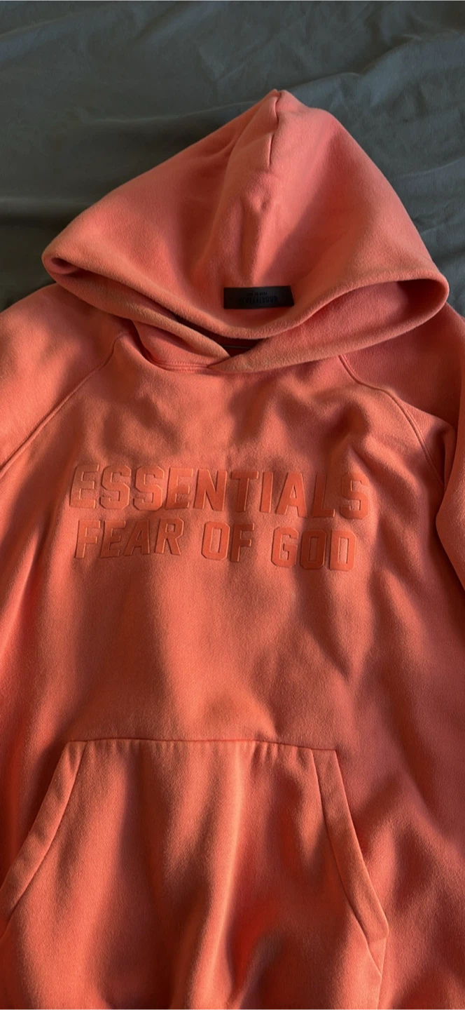Fear of God Essentials Hoodie - Coral - Medium