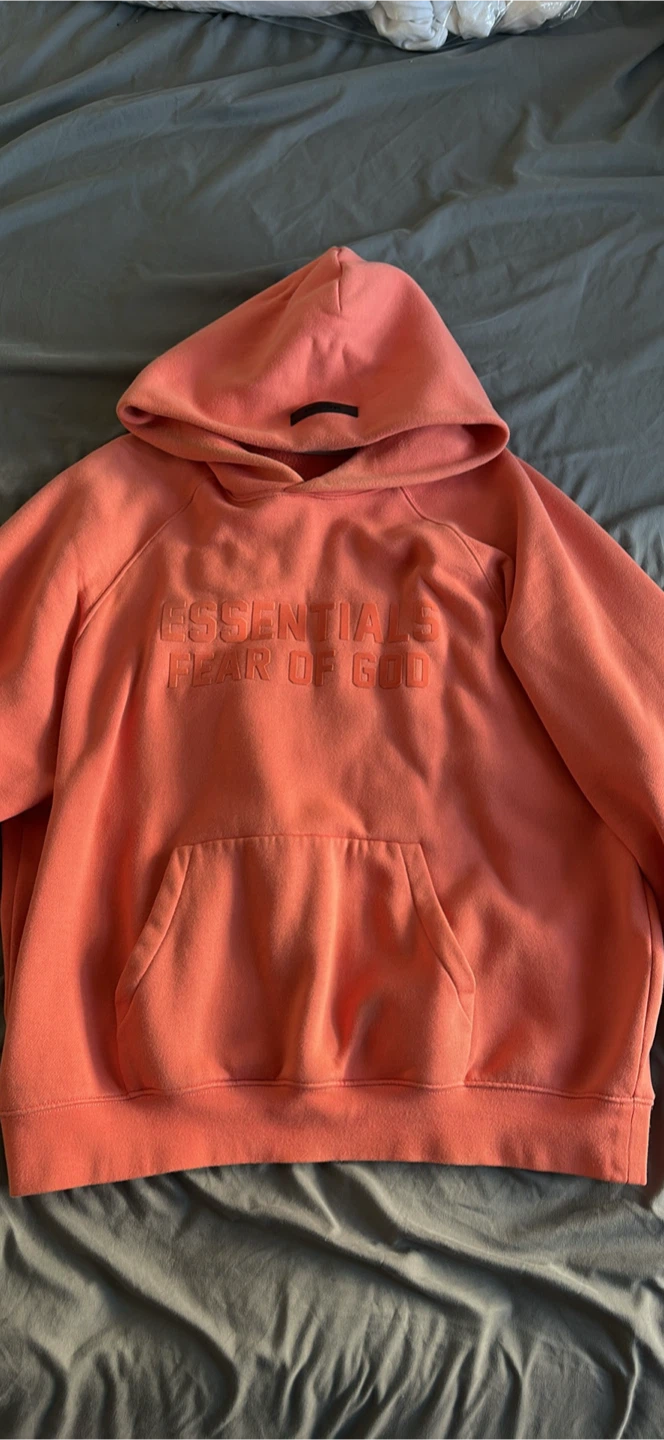 Fear of God Essentials Hoodie - Coral - Medium - photo 2