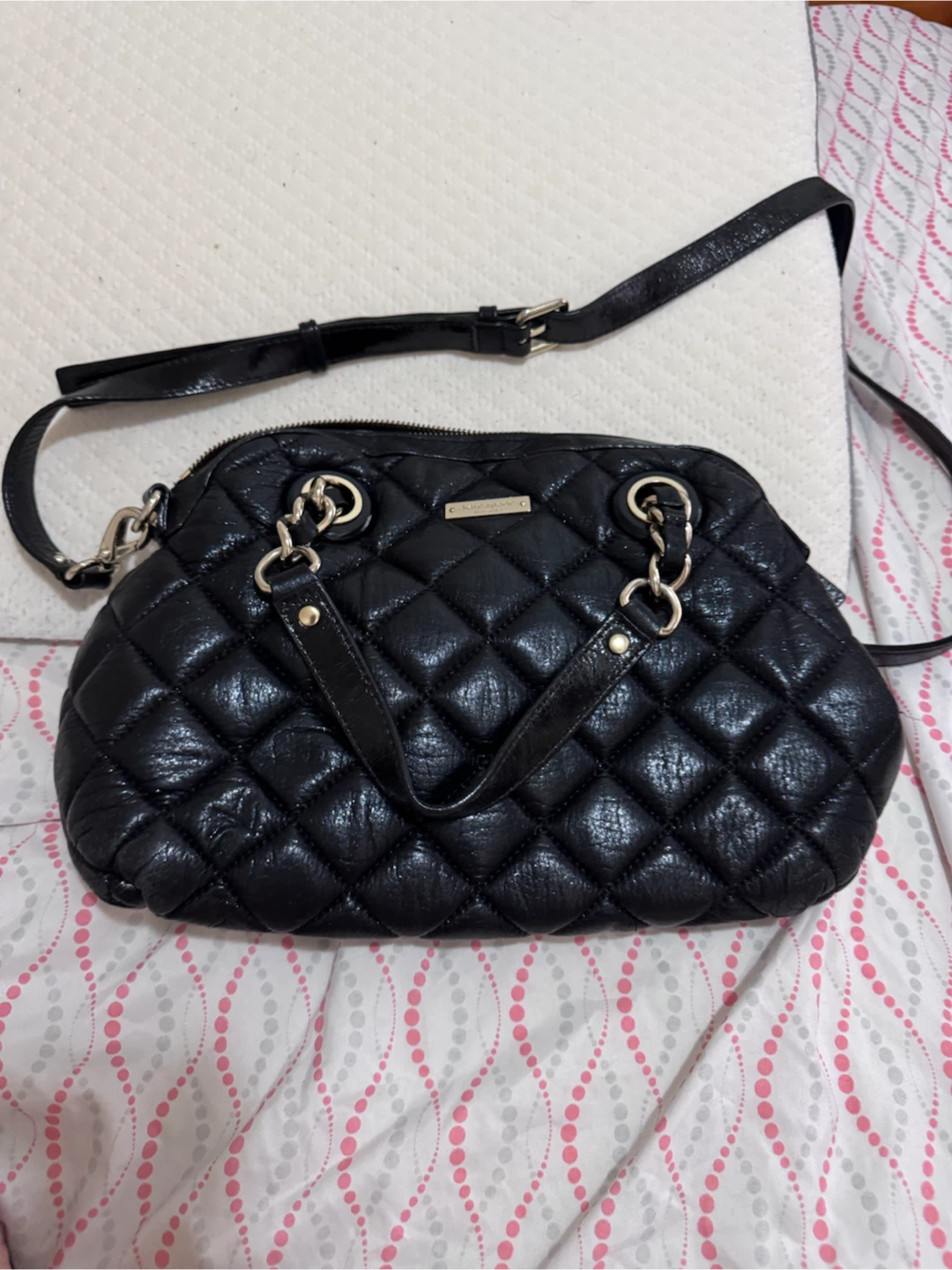 Kate Spade Black Quilted Leather Satchel Bag