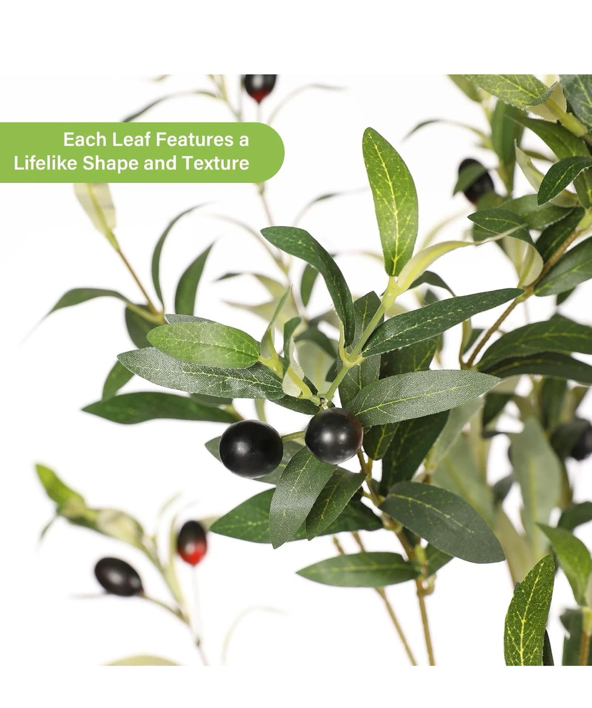 6ft Artificial Olive Tree with Realistic Leaves and Olives - photo 3