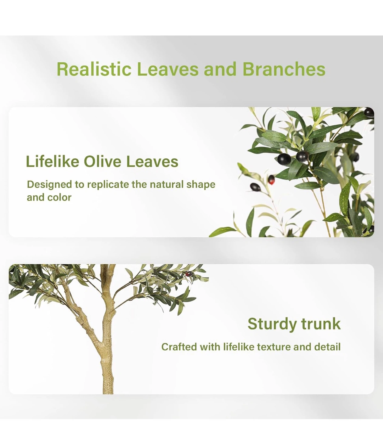 6ft Artificial Olive Tree with Realistic Leaves and Olives - photo 4