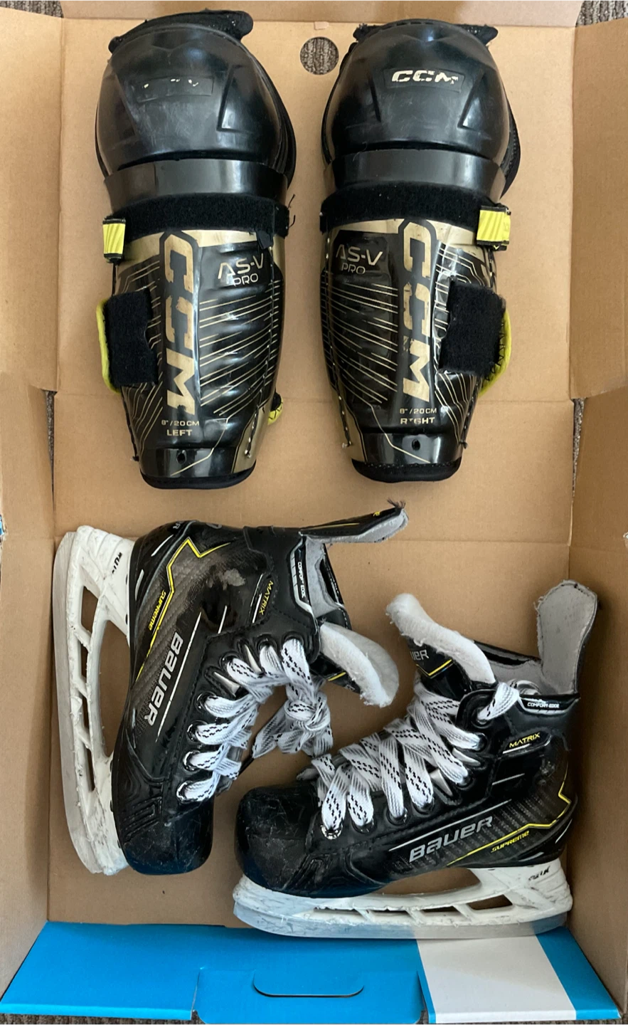 Bauer Supreme Matrix Skates & CCM Tacks AS-V Pro Shin Guards