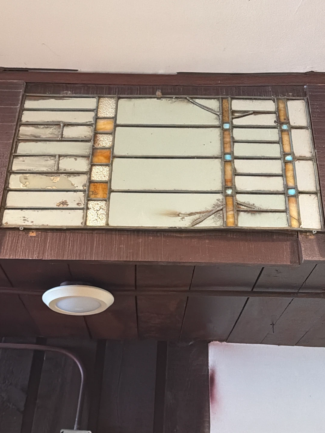 Vintage Stained Glass Window Panel