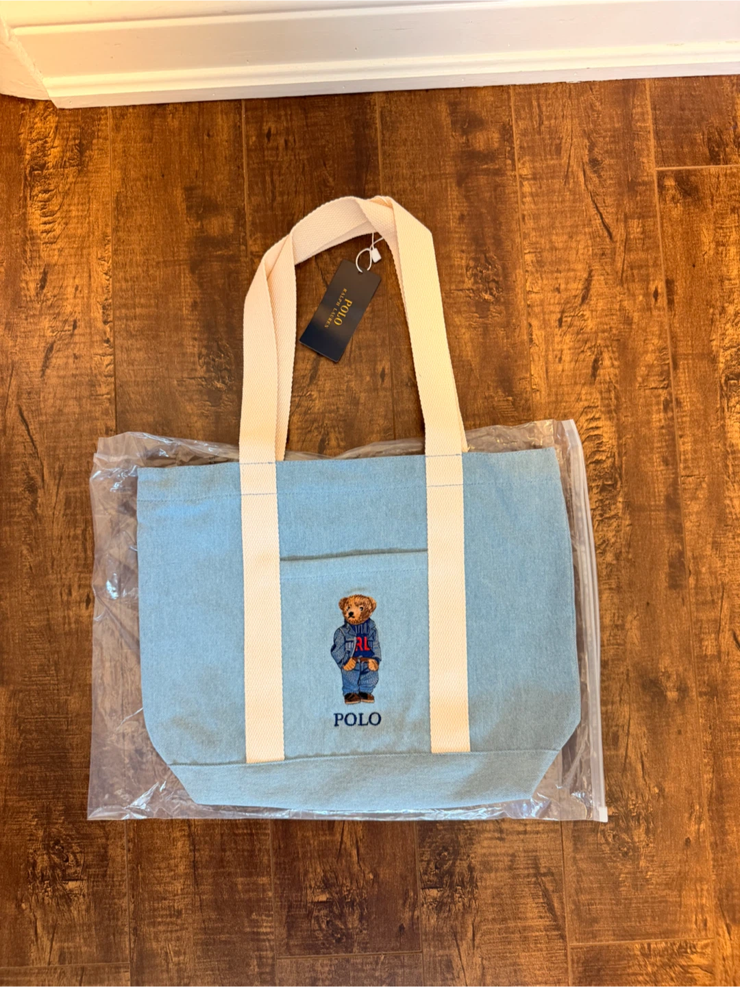 Polo Ralph Lauren Bear Tote Bag Light Blue Japan Exclusive